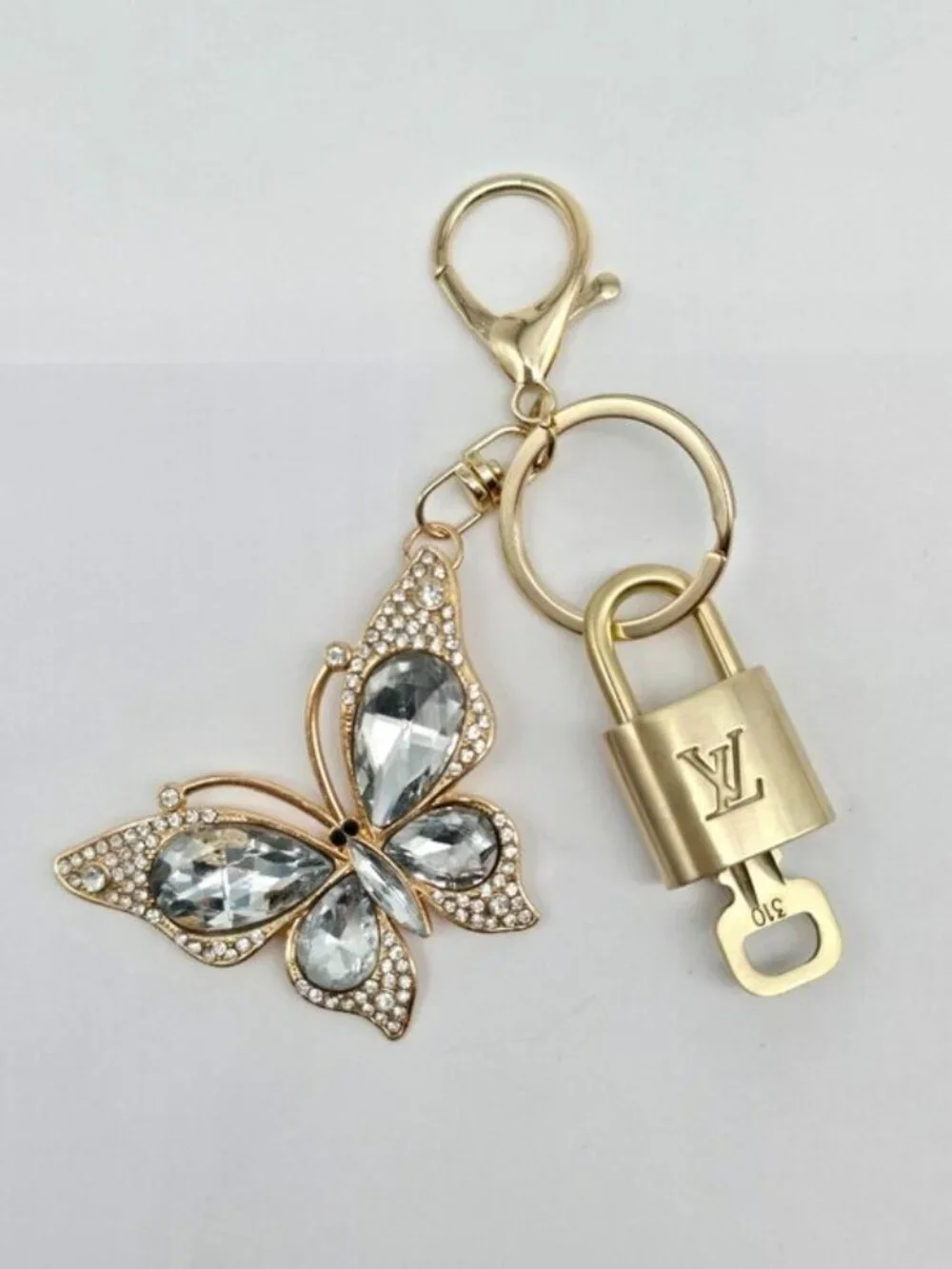 Louis Vuitton Gold Lock 🔑 Authentic LV Padlock + Unbranded Butterfly Bag Charm